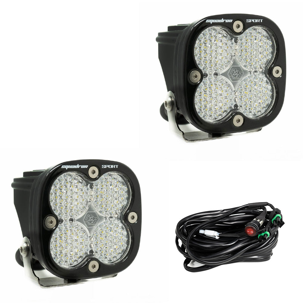 Baja Designs Squadron Sport Black LED Auxiliary Light Pod PAIR- Universal
