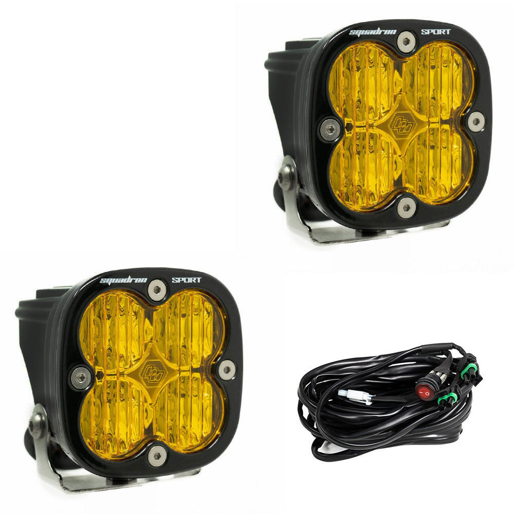 Baja Designs Squadron Sport Black LED Auxiliary Light Pod PAIR- Universal