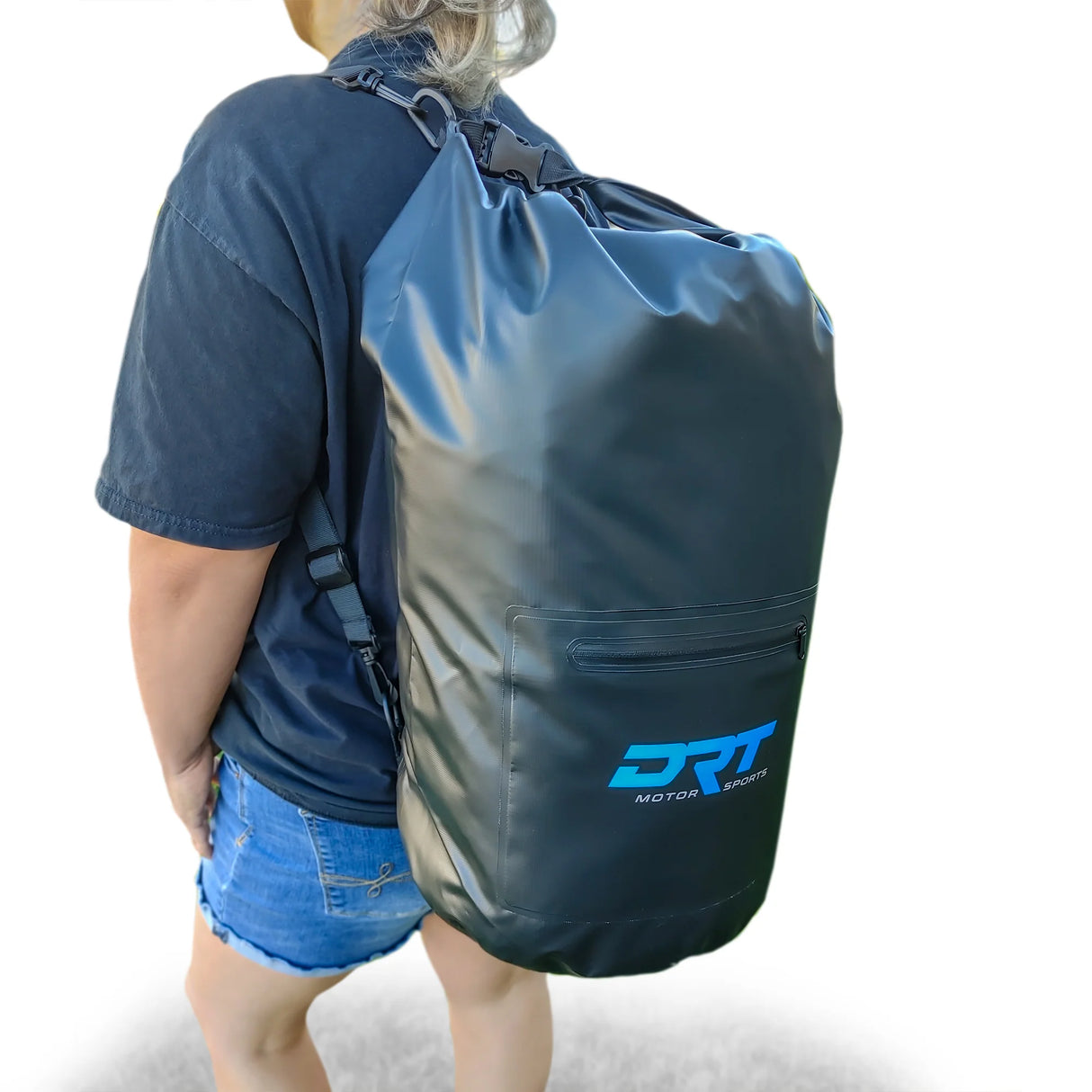 DRT Motorsports 30 Liter Waterproof Dry Bag with Dual Strap and Zipper Pouch