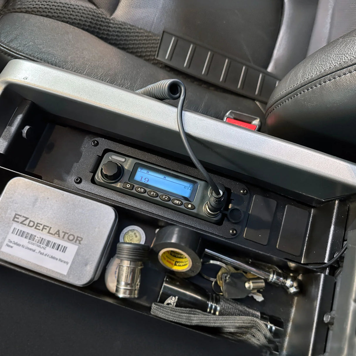 Rugged Radios Center Console Radio Mount for Ford, Chevy, GMC, and Ram TRX Trucks