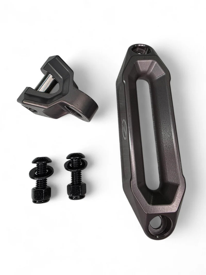 Elektric Offroad Winch Hawse Fairlead and Hook Combo Anodized Gun Metal
