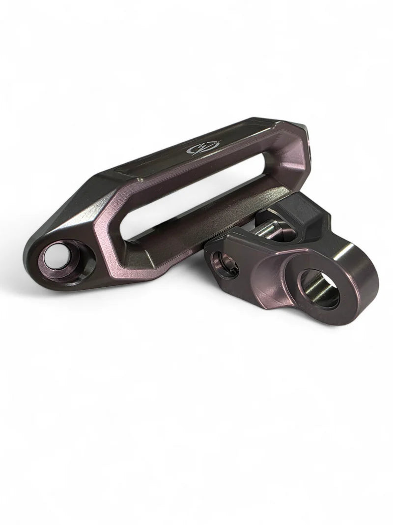 Elektric Offroad Winch Hawse Fairlead and Hook Combo Anodized Gun Metal