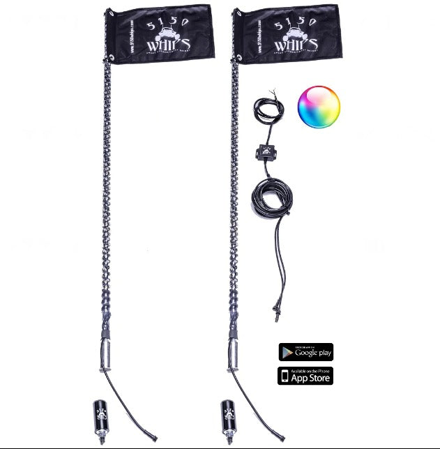 5150 Whips 187 Bluetooth LED Whips (Pair)