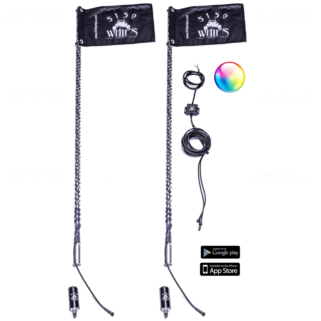 5150 Whips 187 Bluetooth LED Whips (Pair)
