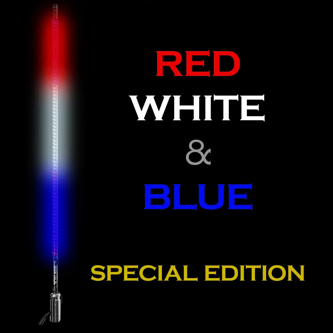 5150 Whips Hyper 6ft Special Edition Red, White, and Blue Sold individually