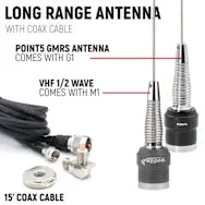 Rugged Radios Can-Am Maverick R Complete Communication Kit with Rocker Switch 696 plus Remote Head Bluetooth Intercom and M1 VHF Business Band 2-Way Radio-Dash Mount
