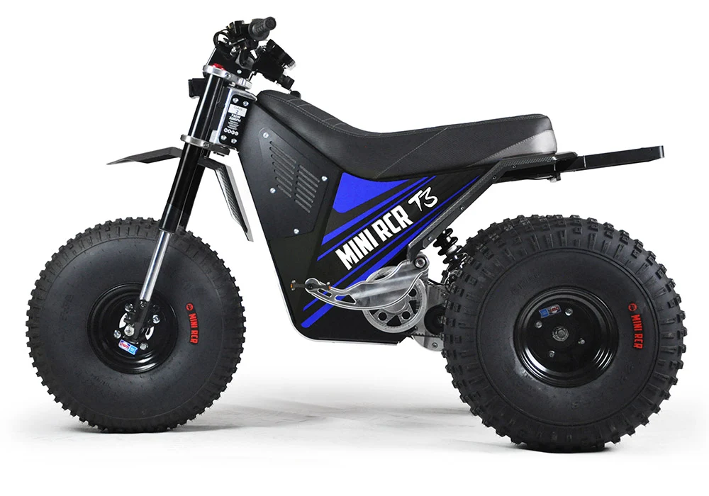 Mini RCR T3 Electric 3 Wheeler Bike Blue with Black Carbon Fenders