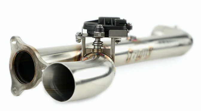 Trinity Racing Side Piece Header Pipe with Electronic Cut out for RZR Pro XP & Turbo R