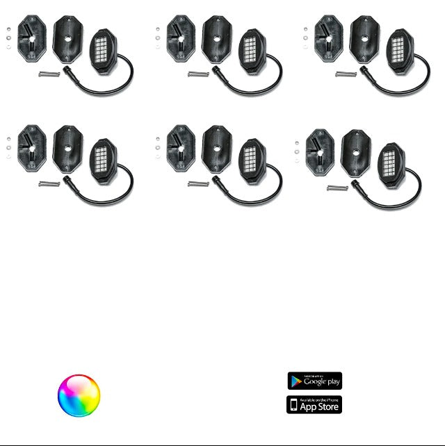 5150 Whips 187 Style Rock Lights W/ Control Harness