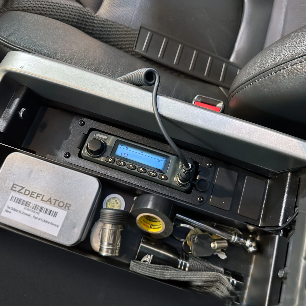 Rugged Radios Center Console Radio Mount for Ford, Chevy, GMC, and Ram TRX Trucks