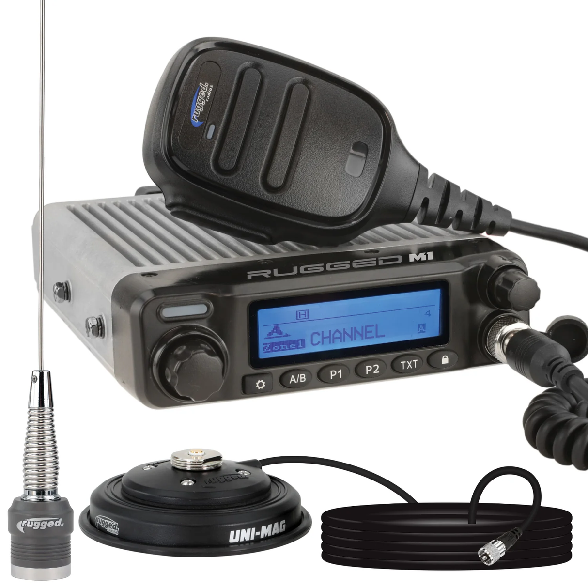 Rugged Radios Radio Kit - Rugged M1 RACE SERIES Waterproof Mobile with Antenna - Digital and Analog