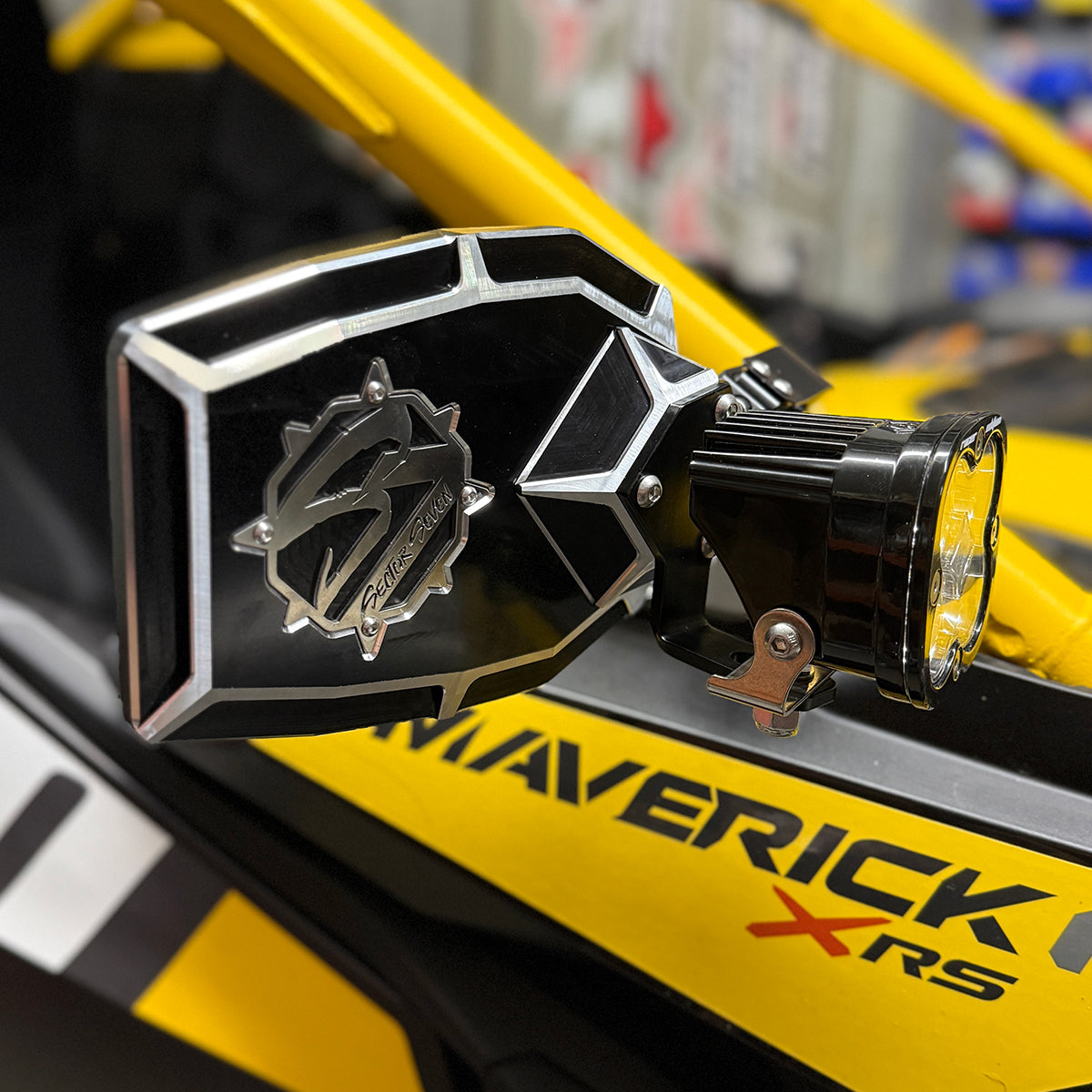 Sector Seven Navigator Mirrors with Light Brackets (M10-1.25 Threaded Ball Mount)