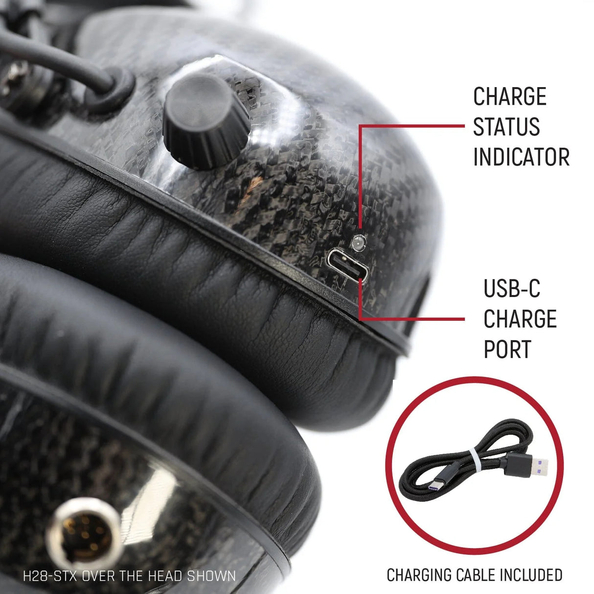 Rugged Radios AlphaBass Carbon Fiber Stereo Headset with Bass Boost and Volume Control