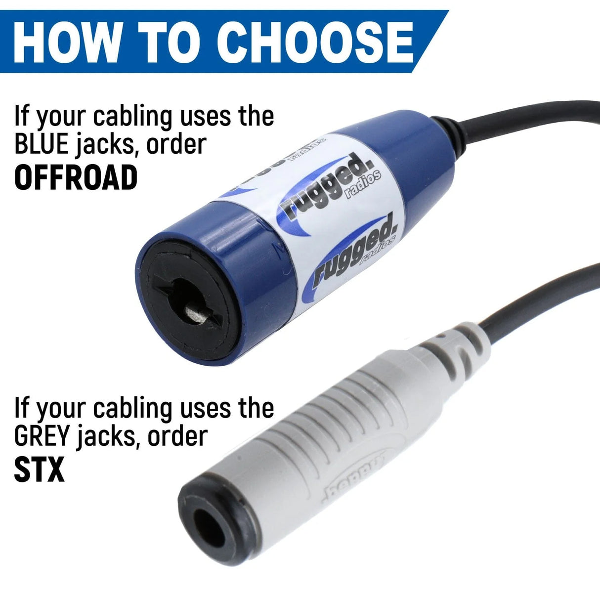 Rugged Radios Dual Headset or Helmet Jack - Bar Mount- STX