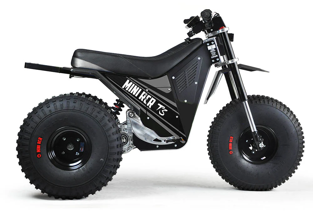 Mini RCR T3 Electric 3 Wheeler Bike Black with Black Carbon Fenders