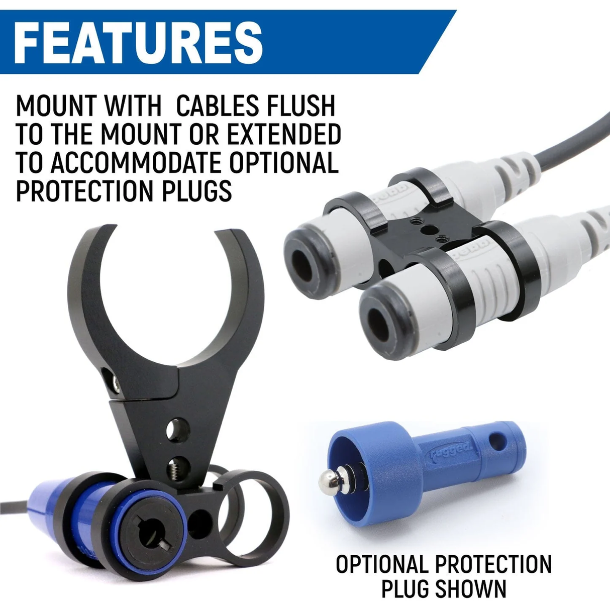 Rugged Radios Dual Headset or Helmet Jack - Bar Mount- STX