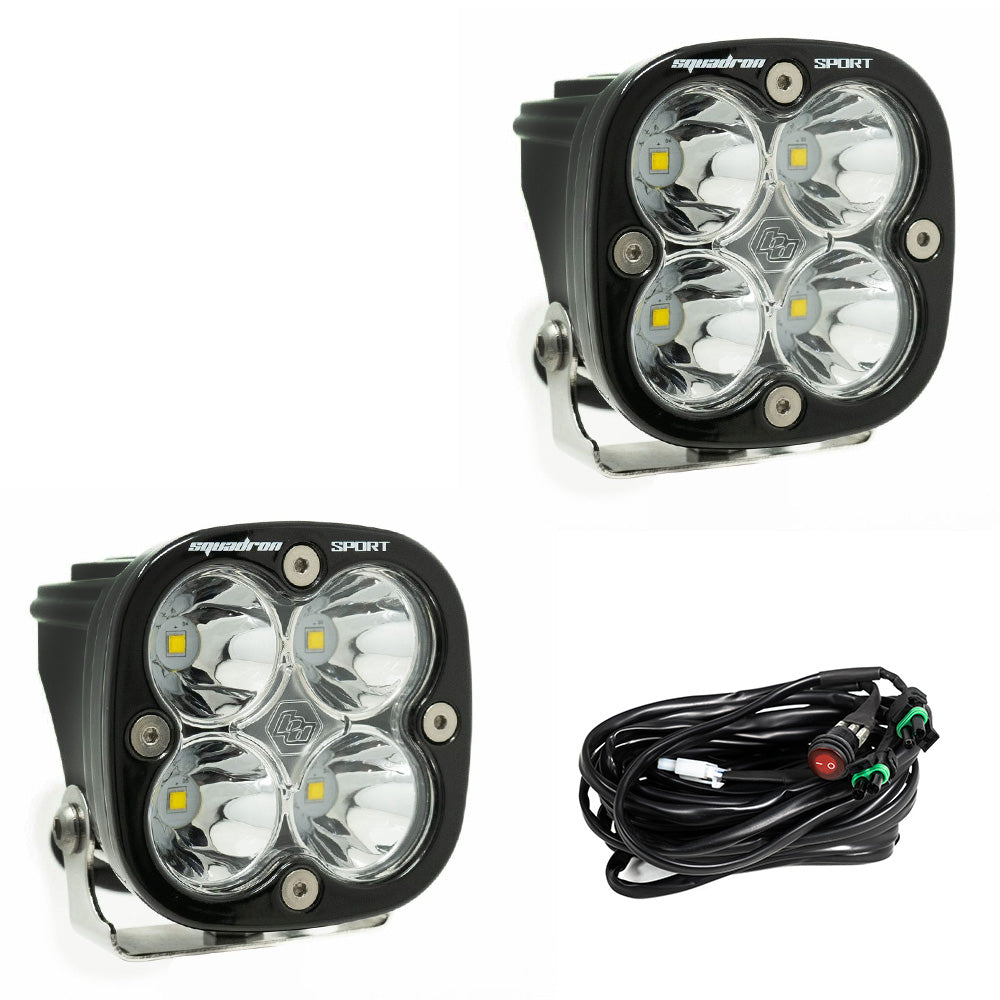 Baja Designs Squadron Sport Black LED Auxiliary Light Pod PAIR- Universal