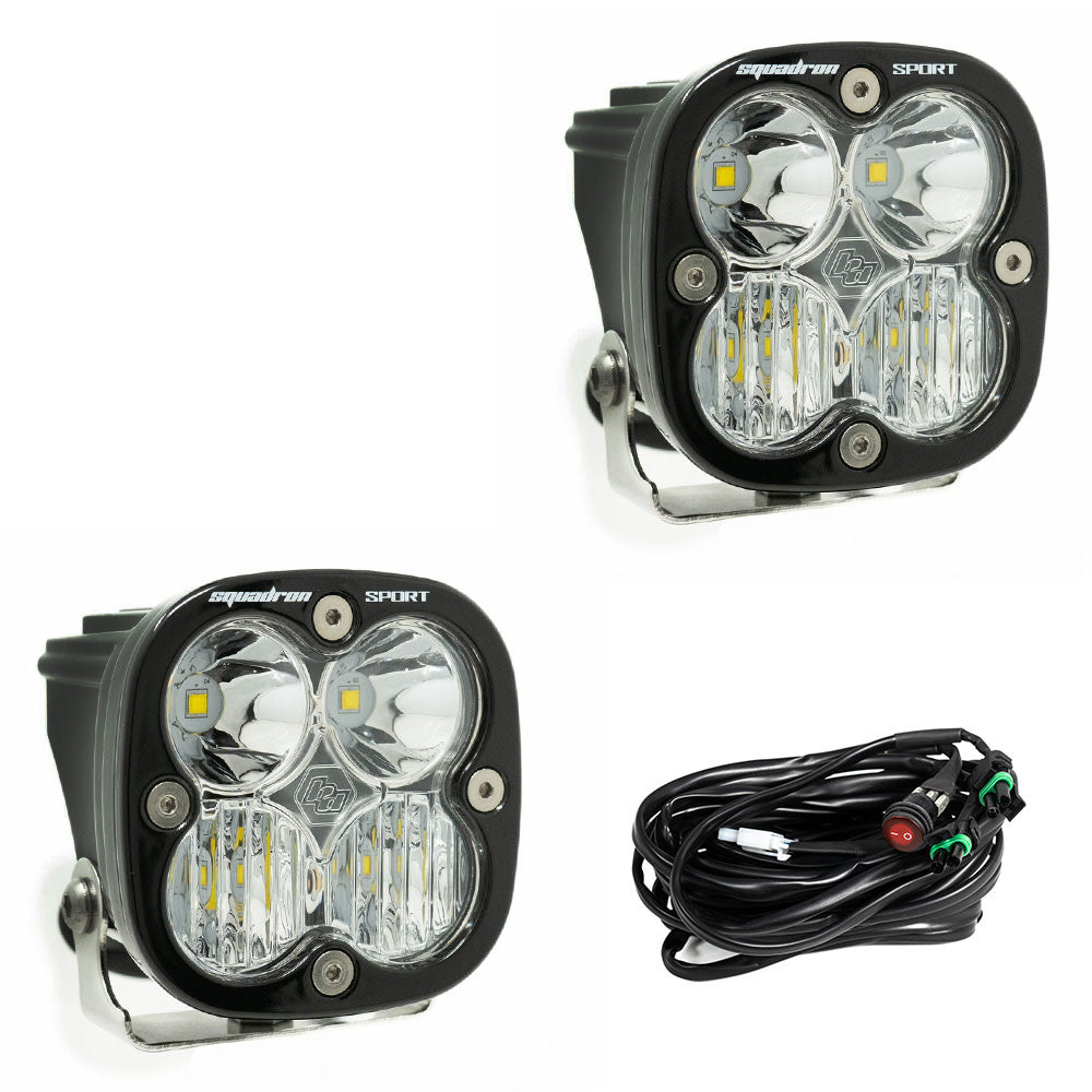 Baja Designs Squadron Sport Black LED Auxiliary Light Pod PAIR- Universal