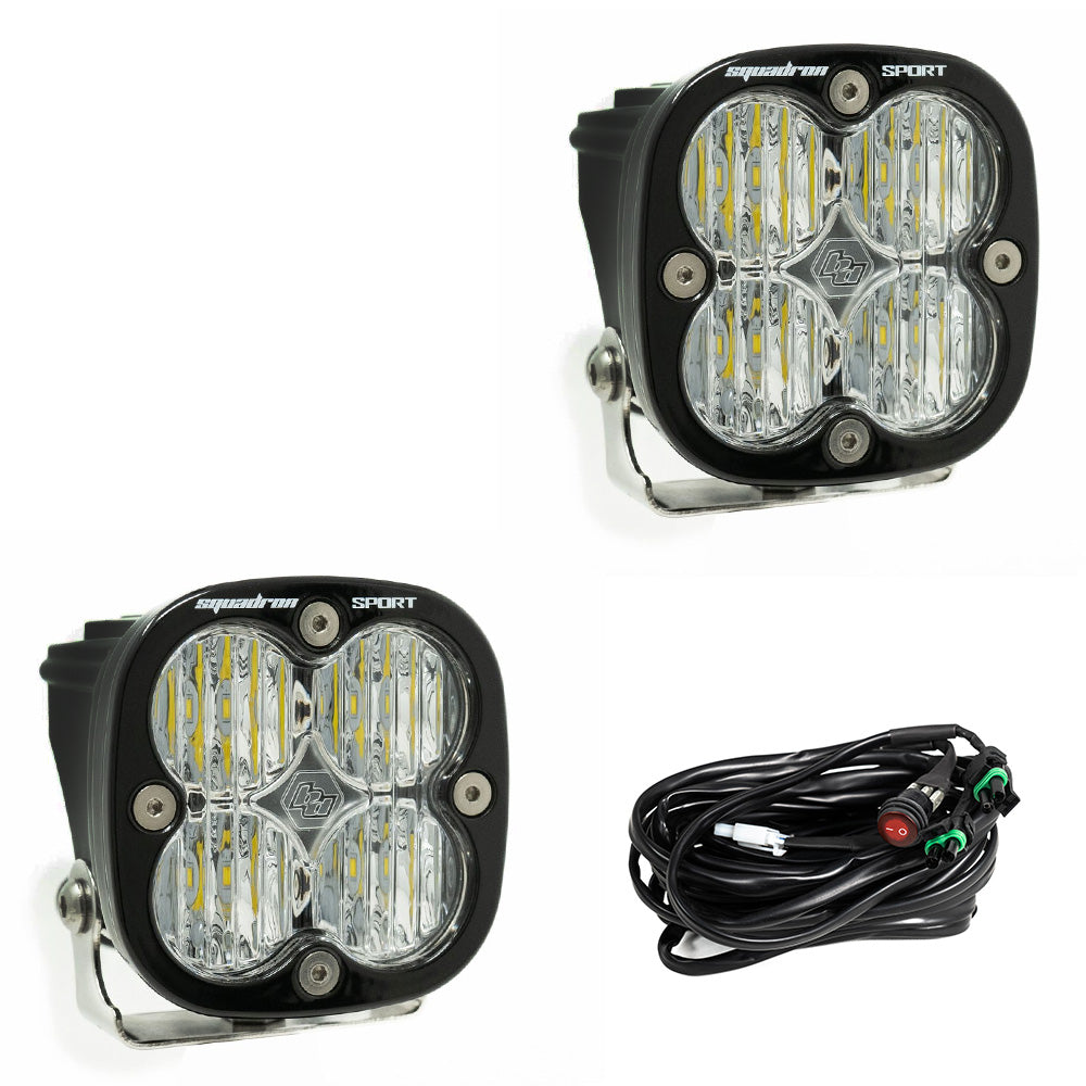 Baja Designs Squadron Sport Black LED Auxiliary Light Pod PAIR- Universal
