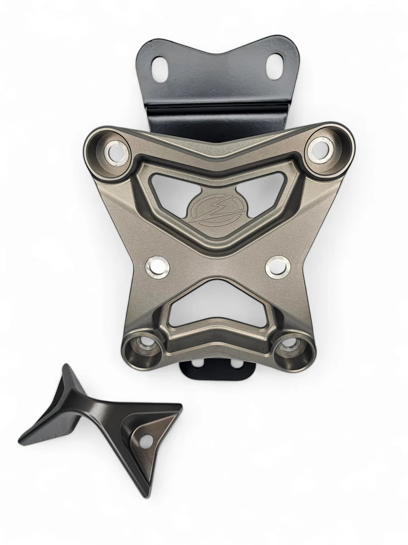 Elektric Offroad 2022+ Can Am X3 Maverick 10 Bolt Radius Rod Plate with Pull Hook (Gun Metal)