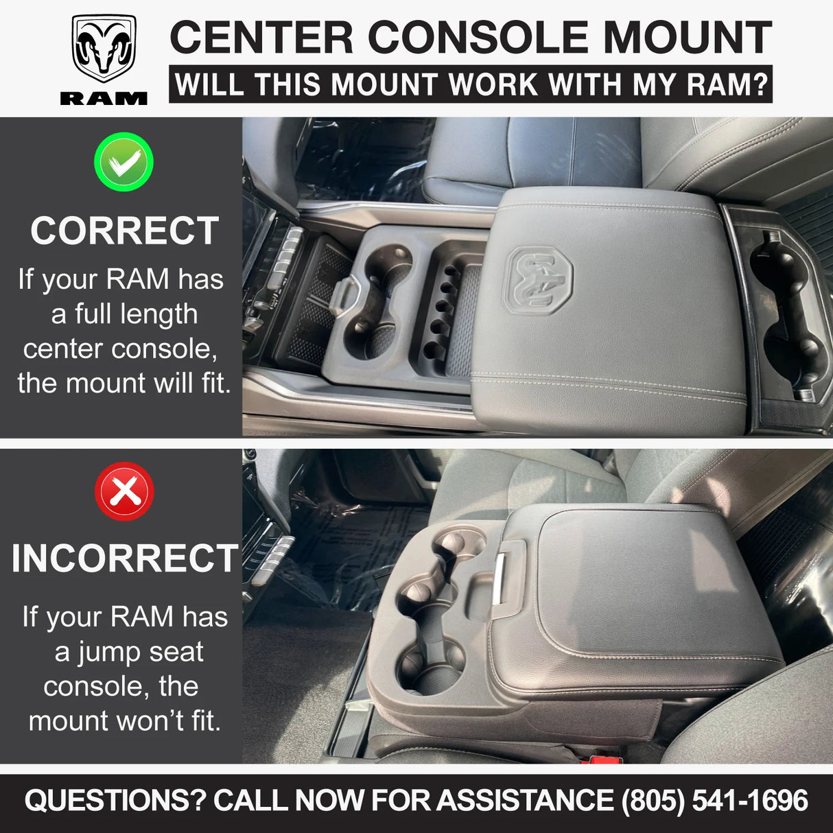 Rugged Radios Center Console Radio Mount for Ford, Chevy, GMC, and Ram TRX Trucks