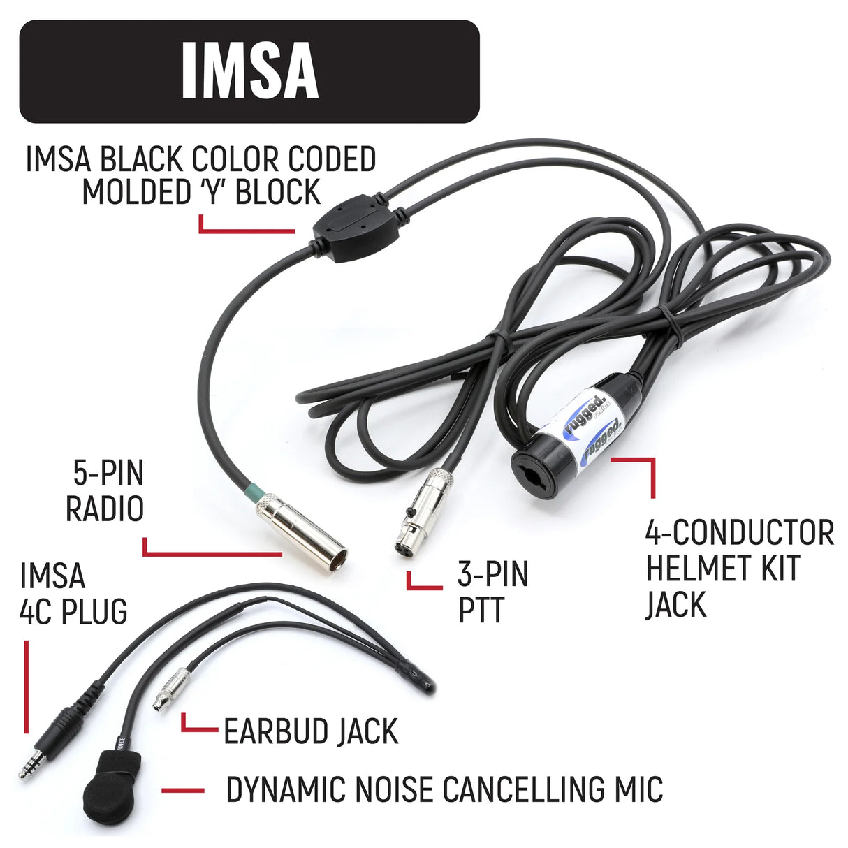 Rugged Radios IMSA Driver and Crew Chief Racing Kit with R1 Radios
