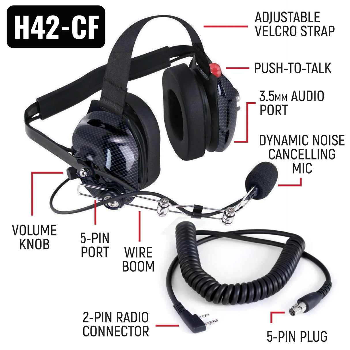 Rugged Radios IMSA Driver and Crew Chief Long Track Racing Kit with RDH16 Radios