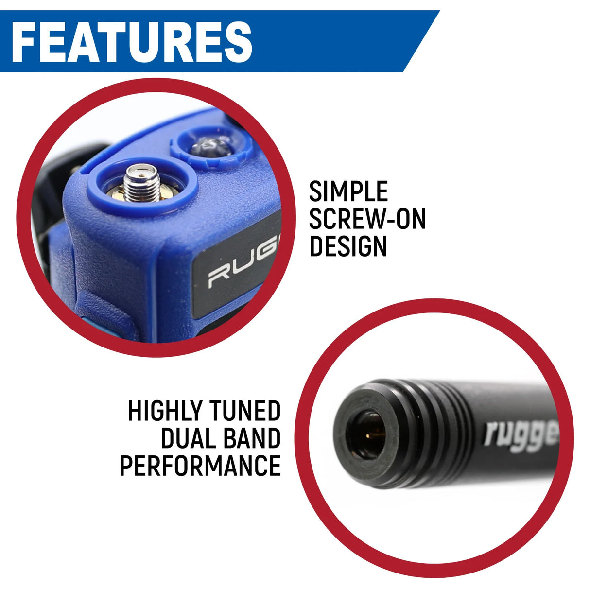 Rugged Radios Long Range Antenna for R1 / RDH-X / ABH7 Handheld Radio