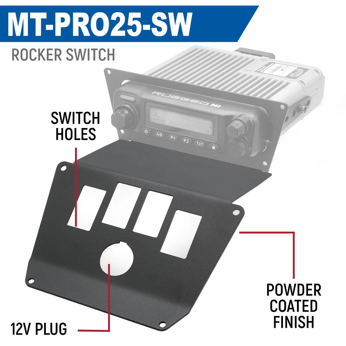 Rugged Radios Lower Accessory Panel for 2025 Polaris RZR Pro XP, Pro R, and Pro S Radio Mount