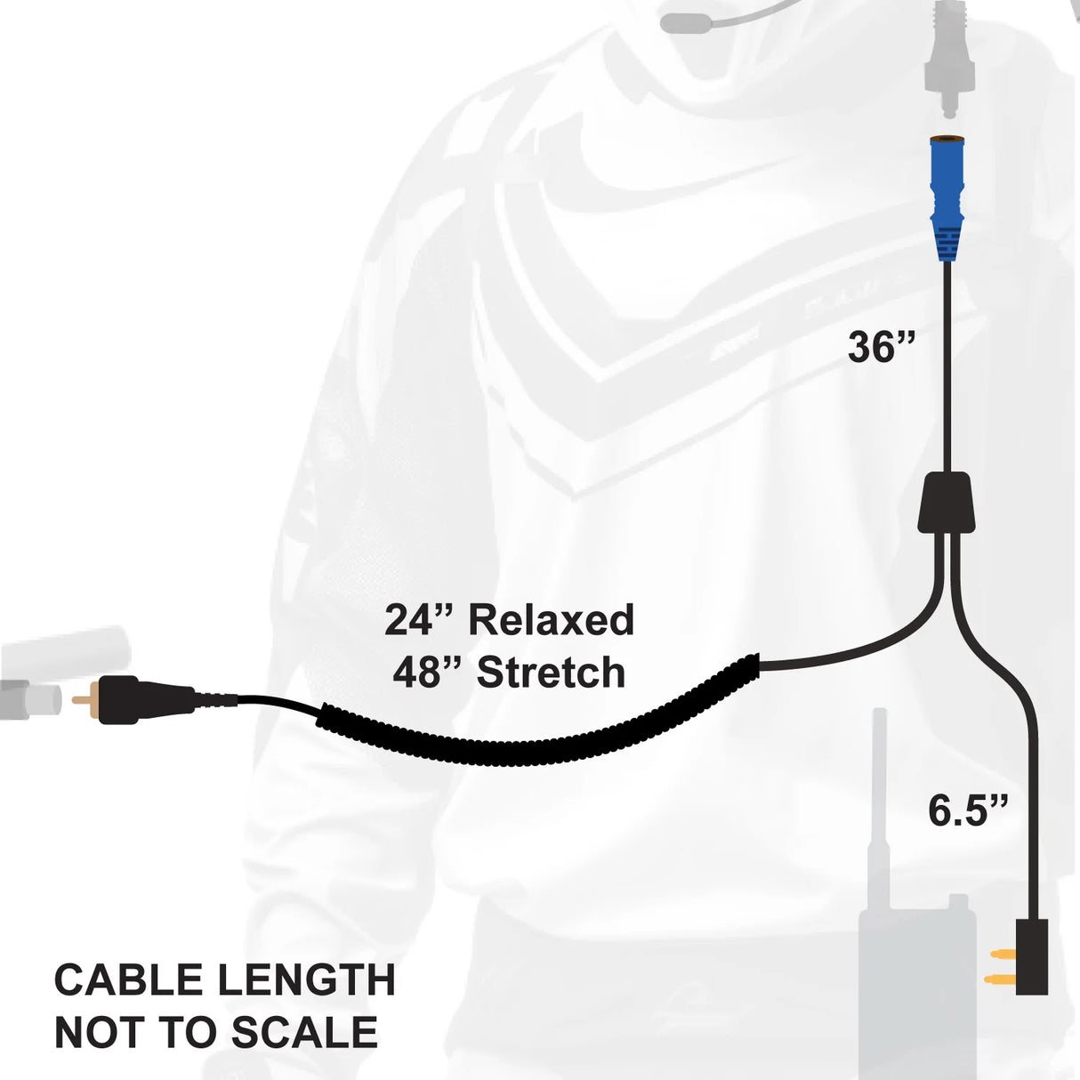 Rugged Radios RUGGED Wired MOTO MAX Motorcycle Harness with Pre-Wired 2-Pin Rugged Handheld Radio Connector