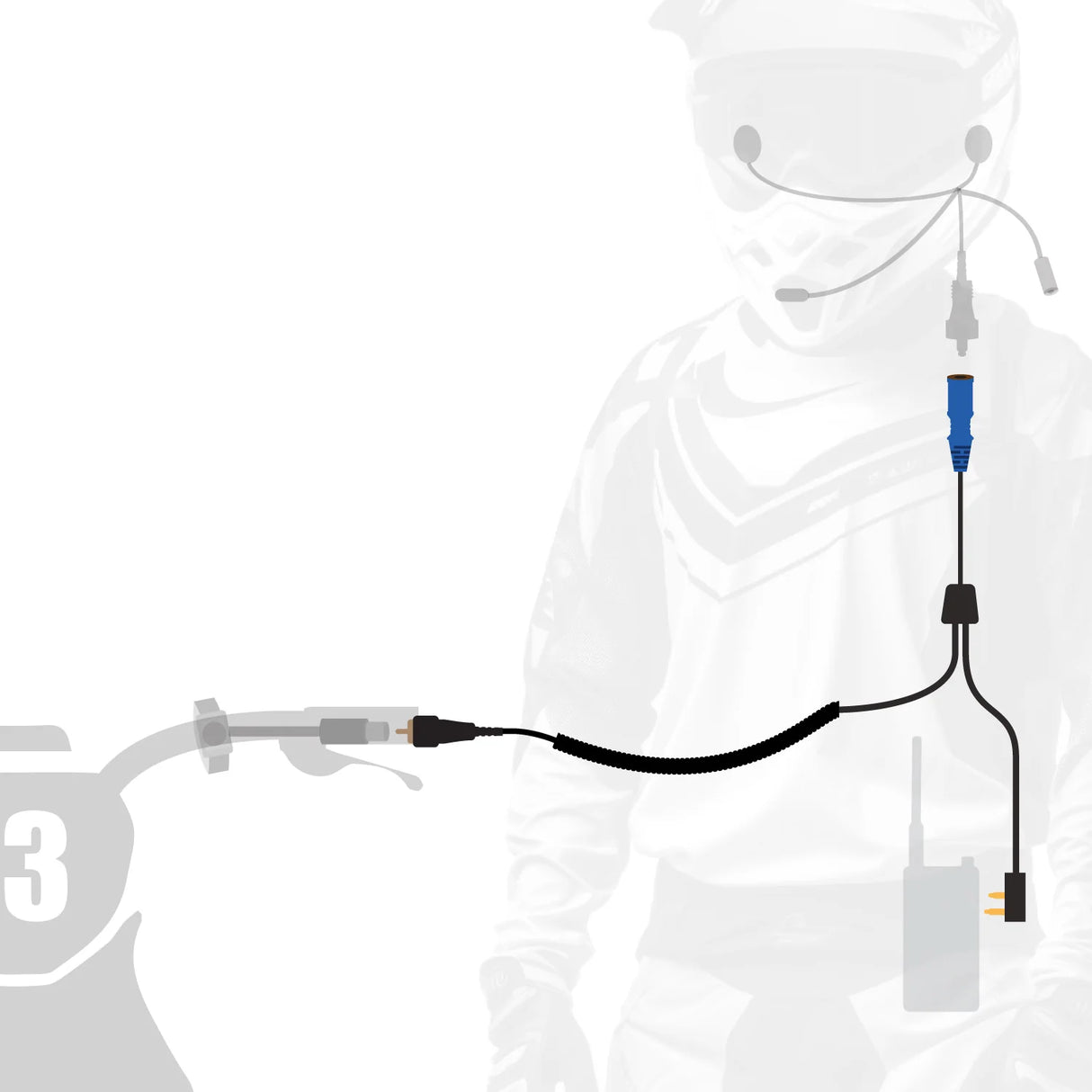 Rugged Radios RUGGED Wired MOTO MAX Motorcycle Harness with Pre-Wired 2-Pin Rugged Handheld Radio Connector