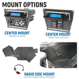 Rugged Radios Polaris RZR PRO XP - Turbo R - Pro R - Complete Communication Kit with STX Stereo Bluetooth Intercom and M1 VHF Business Band 2-Way Radio with Center Mount