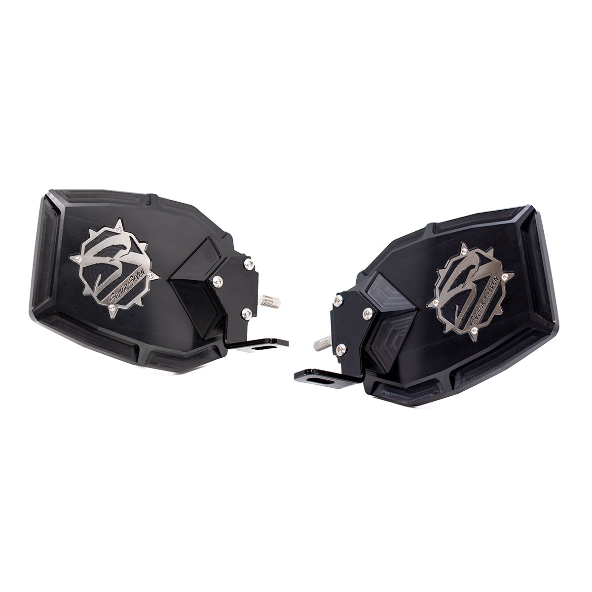 Sector Seven Stealth Navigator Mirrors With Light Brackets (M10-1.25 Threaded Ball Mount)