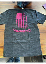 Addiction Powersports NW T-Shirt Storm Camo with Hot Pink Flag Logo