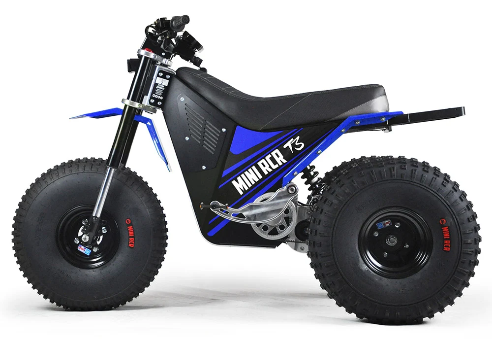 Mini RCR T3 Electric 3 Wheeler Bike Blue with Blue Fenders