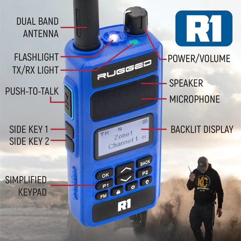 Rugged Radios R1 Business Band Two Way Handheld Radio