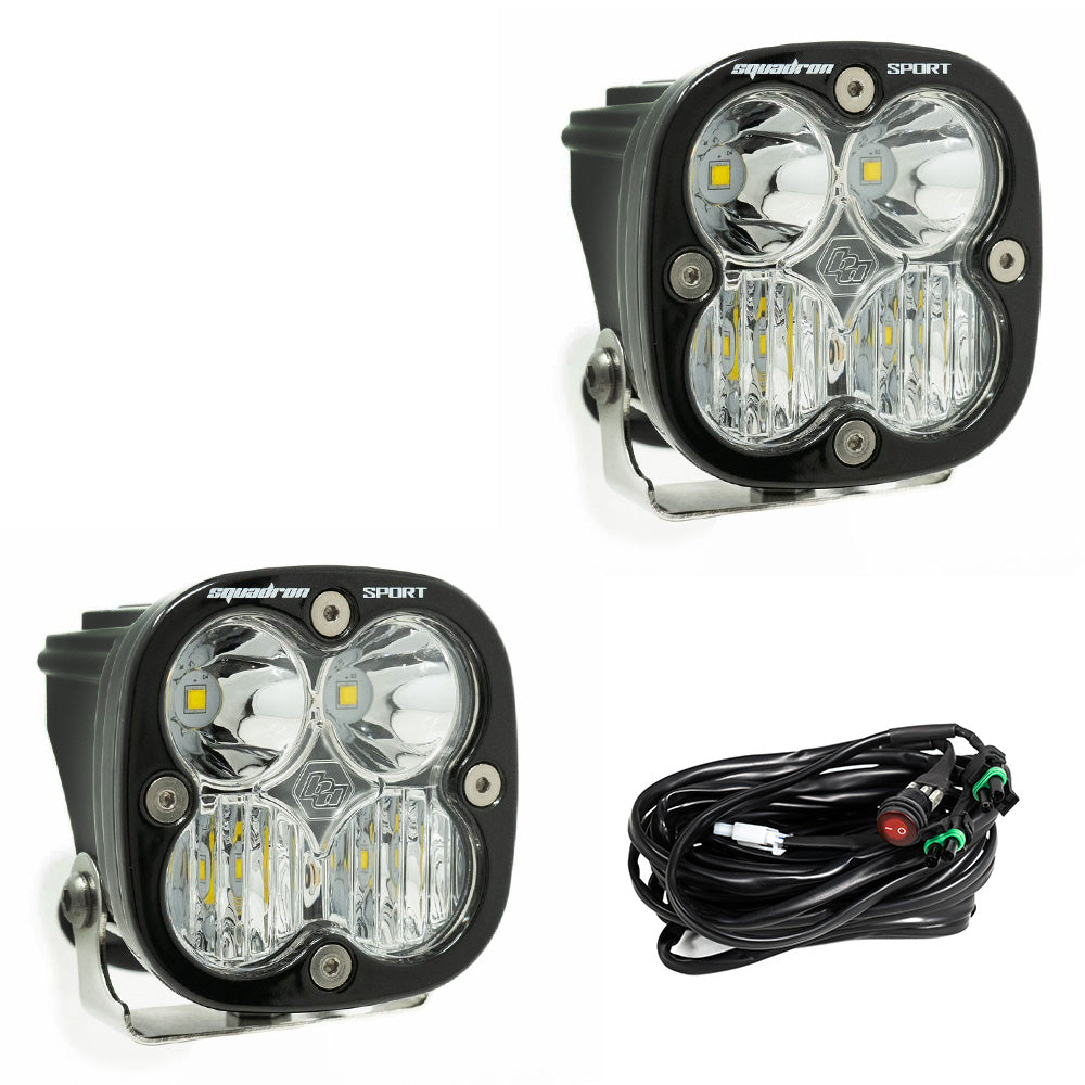 Baja Designs Squadron Sport Black LED Auxiliary Light Pod PAIR- Universal