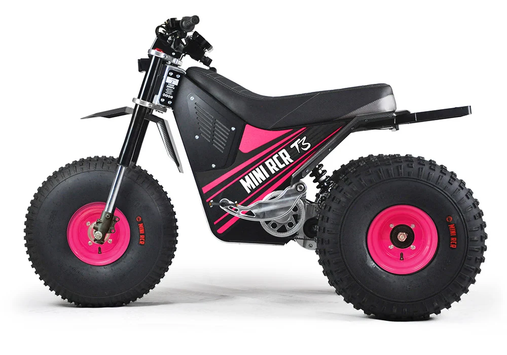 Mini RCR T3 Electric 3 Wheeler Bike (Special Edition) Pink with Black Carbon Fenders