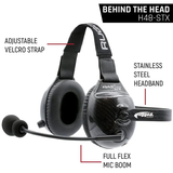 Rugged Radios AlphaBass Carbon Fiber Headset for STEREO and OFFROAD Intercoms-Behind the Head