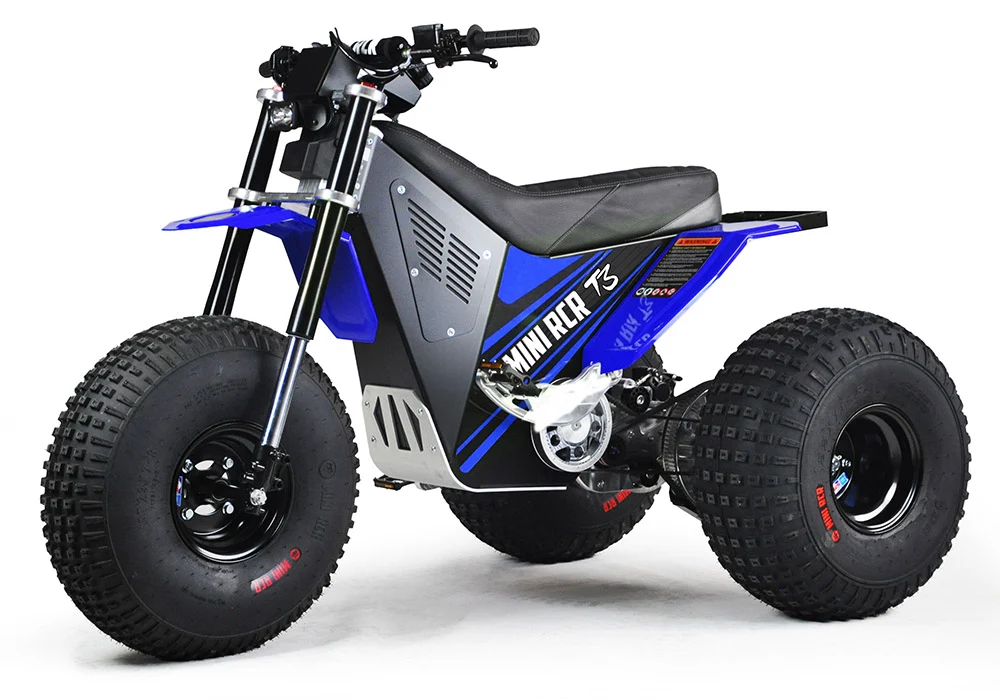 Mini RCR T3 Electric 3 Wheeler Bike Blue with Blue Fenders