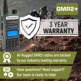 Rugged Radios Rugged GMR2 PLUS - GMRS and FRS Two Way Handheld Radio with Hand Mic