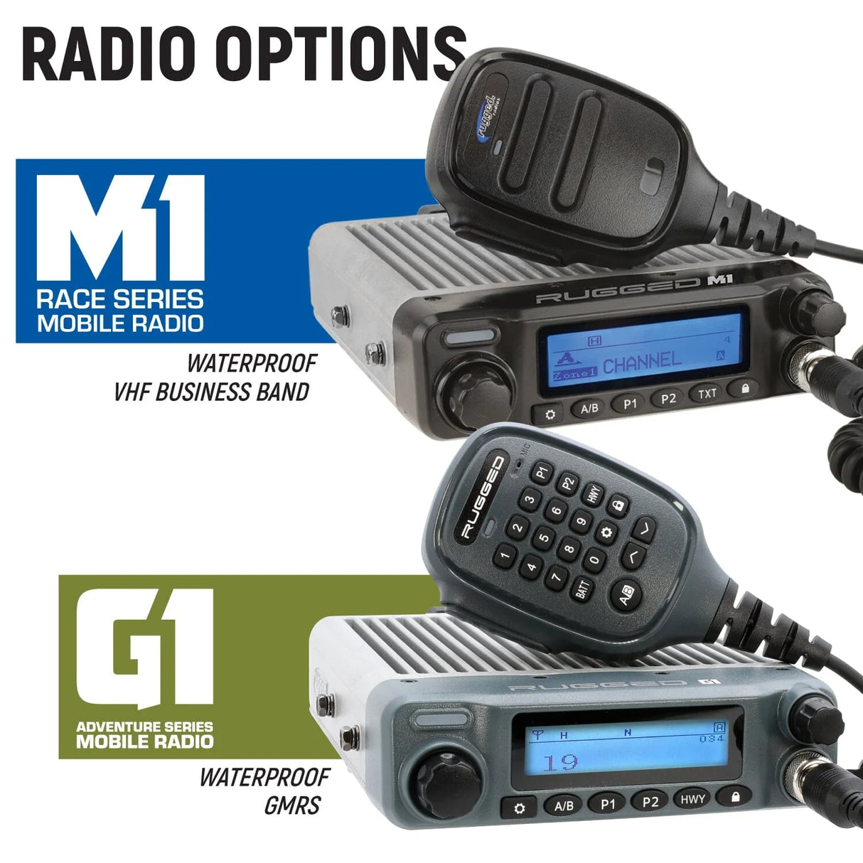 Rugged Radios Kawasaki Teryx KRX Complete Communication Kit with Bluetooth STX Stereo Intercom and M1 VHF Business Band  2-Way Radio with Dash Mount