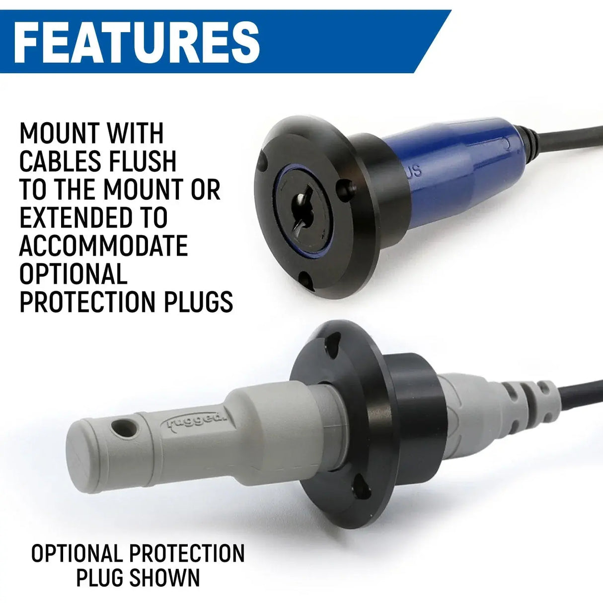 Rugged Radios Single Headset / Helmet Jack Flush Mount-OFFROAD /STX