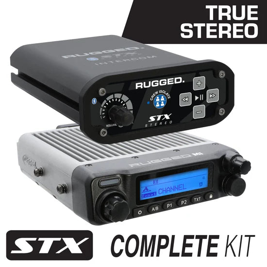 Rugged Radios STX STEREO Complete Master Communication Kit with M1 Intercom and VHF 2-Way Radio-Mount Sold Separately