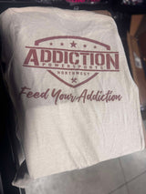 Addiction Powersports NW T-Shirt Cream with Mocha Mouse Logo