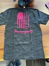 Addiction Powersports NW T-Shirt Storm Camo with Hot Pink Flag Logo